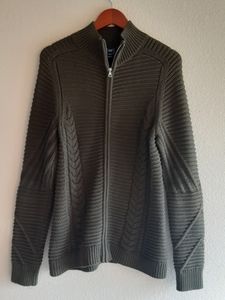 Gap m tall 100% cotton zip up cable knit jacket